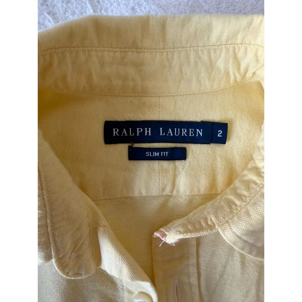 Ralph Lauren teen Size 2-(12-14)- slim fit yellow cotton Shirt, women Sz- 2-4
